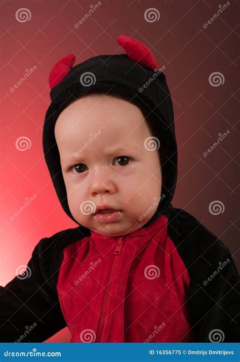 Little Baby Boy Devil Stock Image Image Of Fluffy Devil 16356775