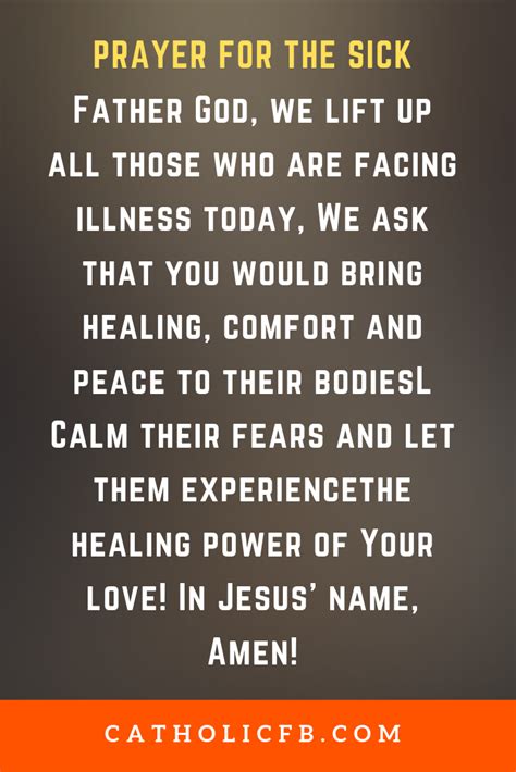 A Prayer For The Sick Prayer For The Sick Prayers For Healing