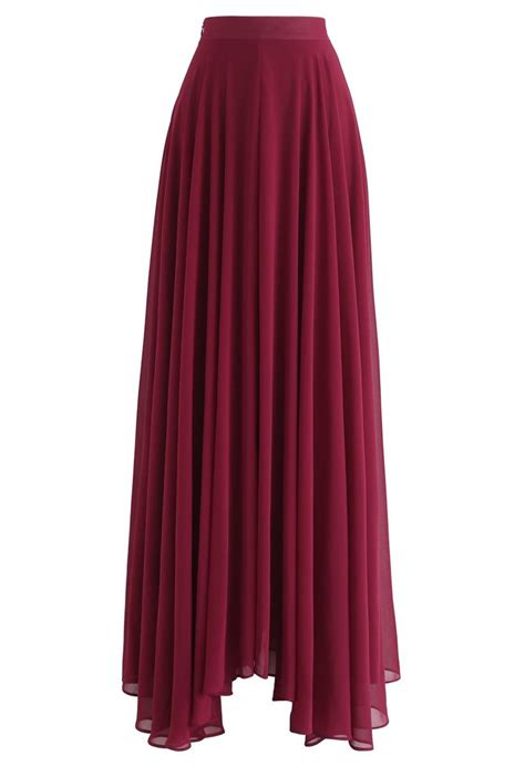 Serve Up Major Goddess Vibes Wearing This Maxi Skirt In Wine This