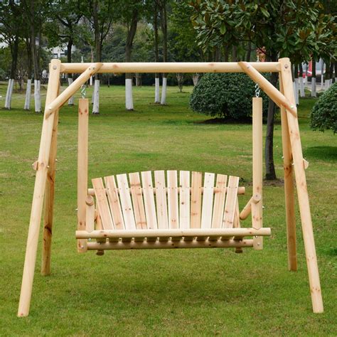 They were very much like the wood patio chair set out in this diy tutorial. Outsunny Wooden 2 Person Porch Swing Rustic Patio Bench ...