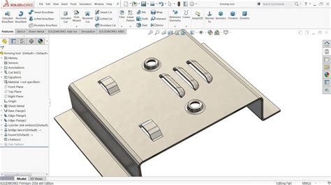 Solidworks Tutorial Sheet Metal Forming Tool Youtube