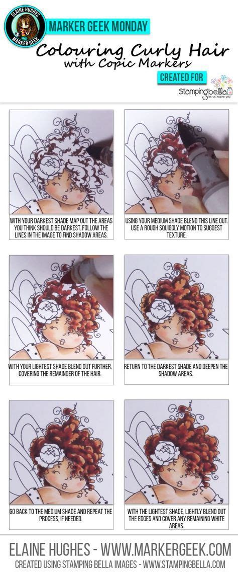 Marker Geek Monday Copic Colouring Easy Curly Hair With Stamping Bella