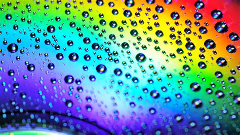 Free Download Rainbow Drops Bright Water Wallpaper 1920x1080 Full Hd