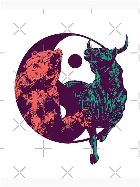 Yin Yang Stock Exchange Bear And Bull Metal Print For Sale By