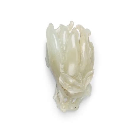 A Celadon Jade Finger Citron Qing Dynasty 19th Century 清十九世紀 青玉佛手 Important Chinese Art