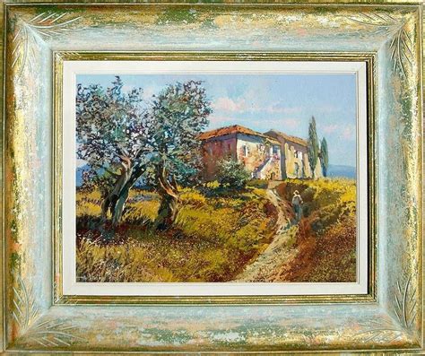 Tuscany Farmhouse And Frame Painting By Giuseppe Landi Fine Art America