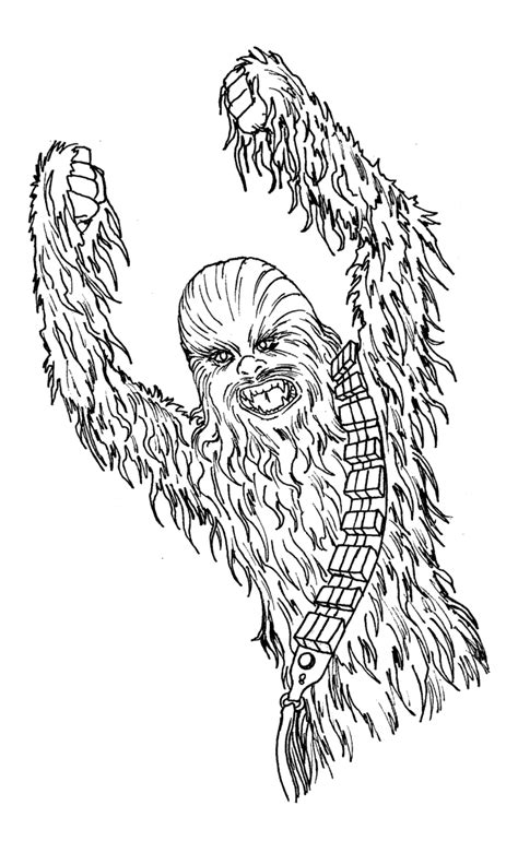 Chewbacca Head Coloring Page Coloring Pages