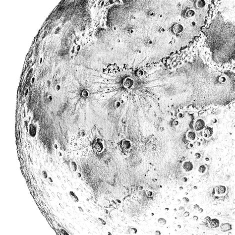 Moon Phases Art Print Pencil Drawing Moon Printable Prints Etsy