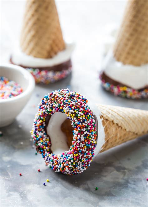 Marshmallow Dipped Ice Cream Cones Of Jelly Toast
