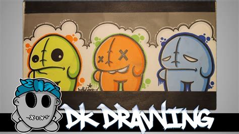 From bacis sketch to dope fill in and outline. How to draw my new graffiti character - YouTube