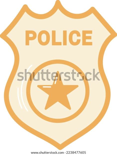 Hand Drawn Police Badge Illustration Stock Vector Royalty Free