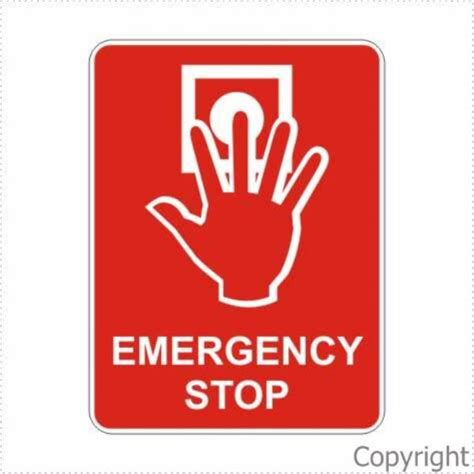 Emergency Stop Sign With Picture Border Lifting And Safety Pty Ltd