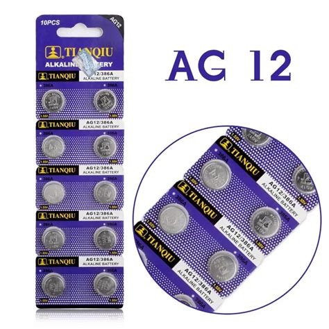 20pcslot Ag12 Battery V12ga Sr43w Sg12 260 Lr43 155v Ee6213 Button