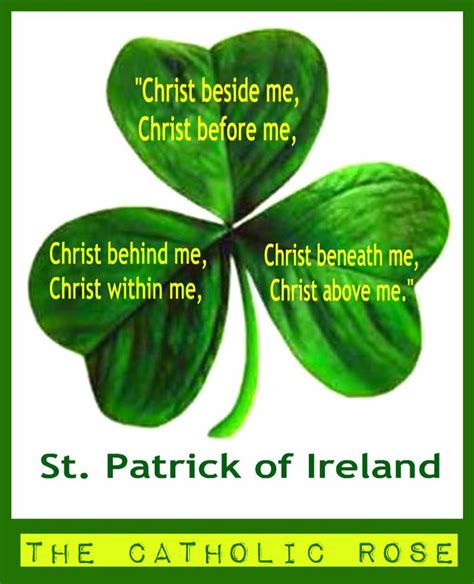 A Four Leaf Clover With The Words St Patrick Of Ireland