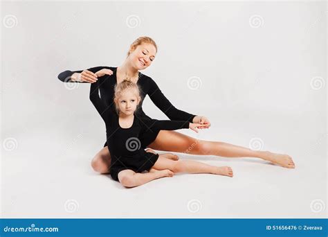 Mom Teaching Kid Dancing Mother And Daughter Stock Photo Image Of