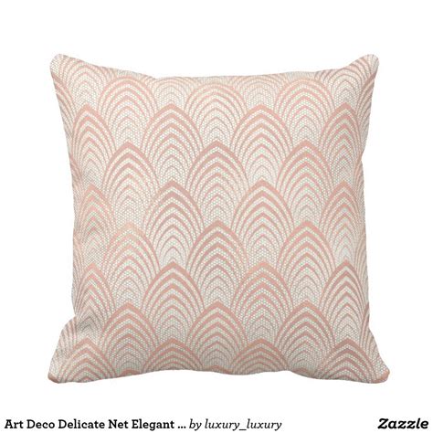 Art Deco Delicate Net Elegant Geometry Rose Gold Throw Pillow Zazzle