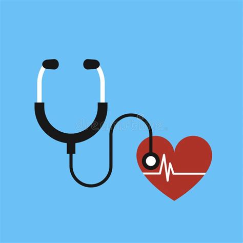 Stethoscope And Heartbeat Icon Vector Stock Vector Illustration Of