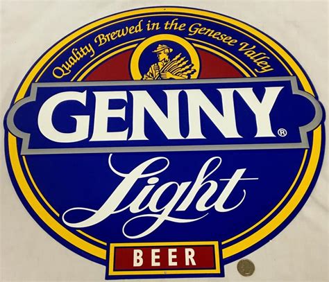 Lot Vintage Genny Light Beer Metal Tin Sign New Old Stock 21 Diameter