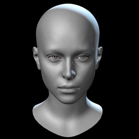 3d Model Female Head Vr Ar Low Poly Cgtrader