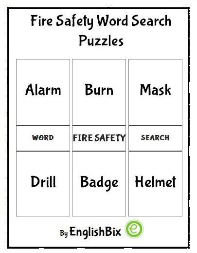 Fire Safety Word Search Puzzle Printable Englishbix