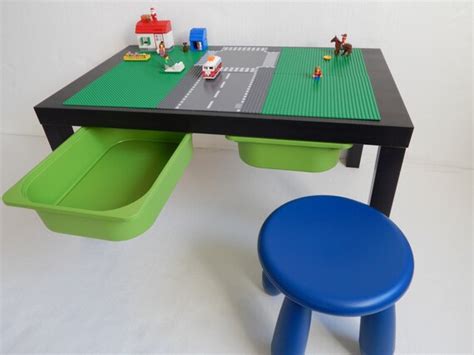 Large Lego® Storage Table 30x20 Green With Road