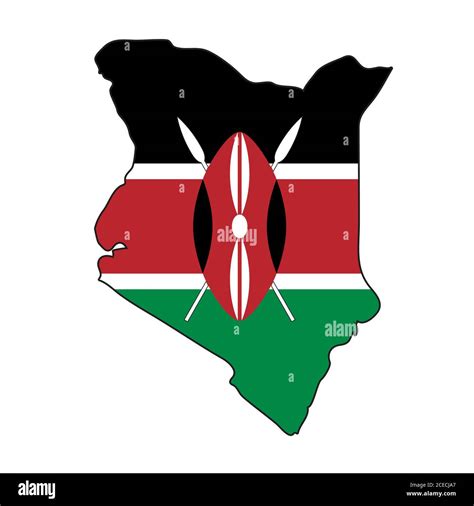 Kenya Map Flag Stock Vector Image And Art Alamy