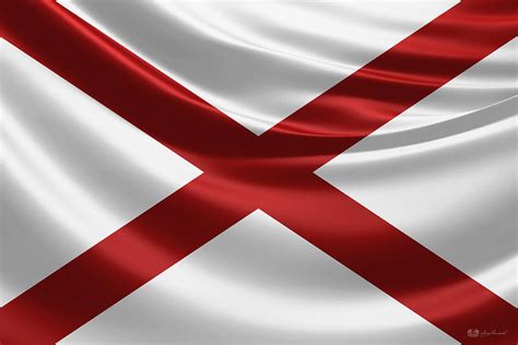 Alabama's flag design is crimson st. Alabama State Flag Digital Art by Serge Averbukh