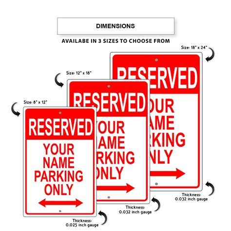 Custom Sign Reserved Parking Your Name Parking Only Personalized