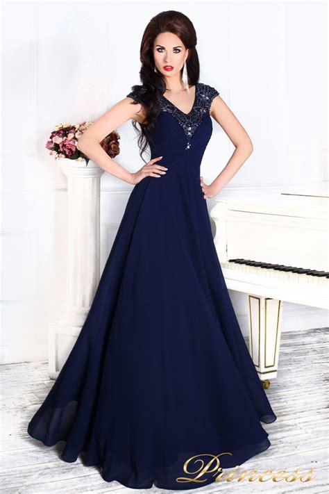 Купить вечернее платье 12085 синего цвета по цене 27500 руб в Москве в