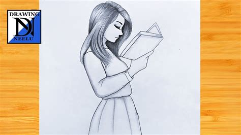 How To Draw A Girl Reading A Book Drawing For Beginners Pencil