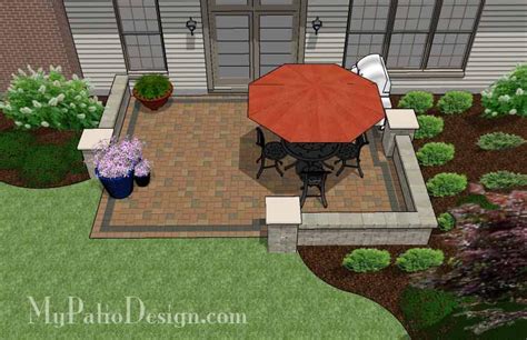 Diy Paver Patio Design With Seat Wall Downloadable Plan