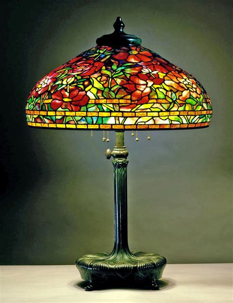 Library Lamp C 1902 Shade No 1505 22 In Peony Design Holden