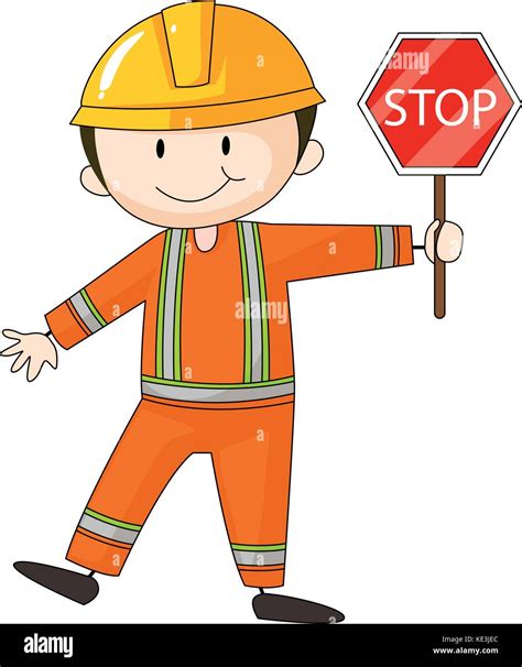 Road Worker Holding Stop Sign Hi Res Stock Photography And Images Alamy