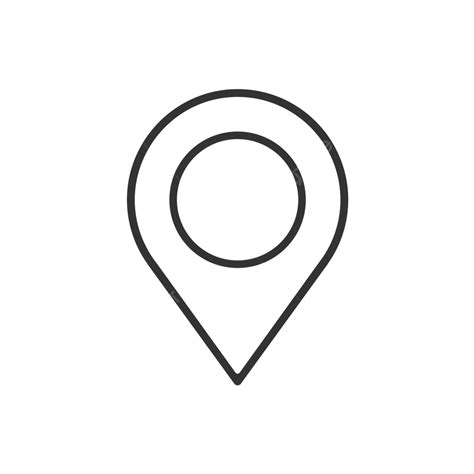 Location Line Icon On A White Background Map Gps Symbol Vector Map