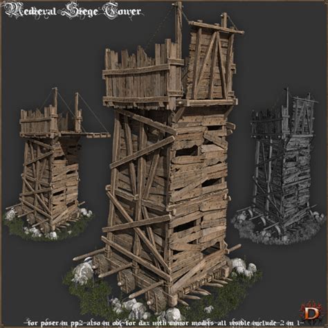 Medieval Siege Tower Daz3d And Poses Stuffs Download Free