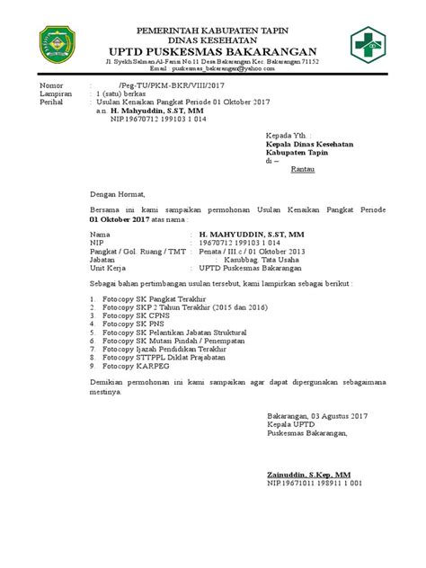 Surat kenaikan jabatan karyawan swasta. Contoh Surat Pengantar Kenaikan Pangkat Dari Kepala ...