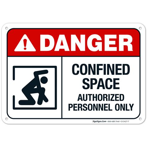 Confined Space Authorized Personnel Only Sign Ansi Danger Sign Si