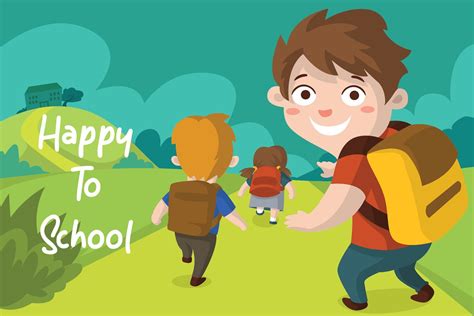 Happy School Vector Illustration Pre Designed Illustrator Graphics