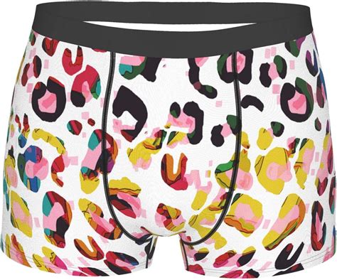 Mens Boxer Briefs Colour Leopard Print Underwear Breathable Boxer