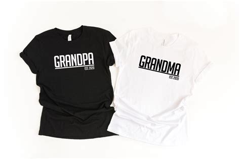 Grandpa And Grandma Est 2020 Shirts Est 2020 T Shirts Etsy