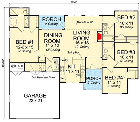 Split Bedroom Ranch Home Plan 52200wm Architectural Designs House