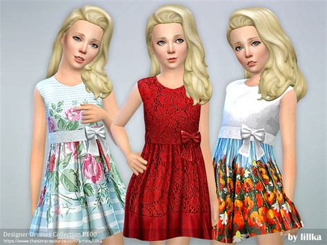 Designer Dresses Collection P100 By Lillka At Tsr Sims 4 Updates