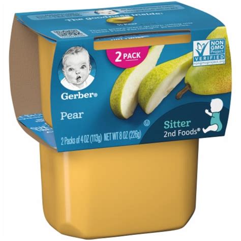 Gerber 2nd Foods Pear Baby Food 4 Oz 2 Packs 8 Count 307 00060 1