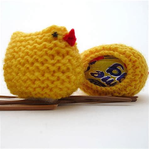 Knitted Easter Chick Egg Cover By Edamay