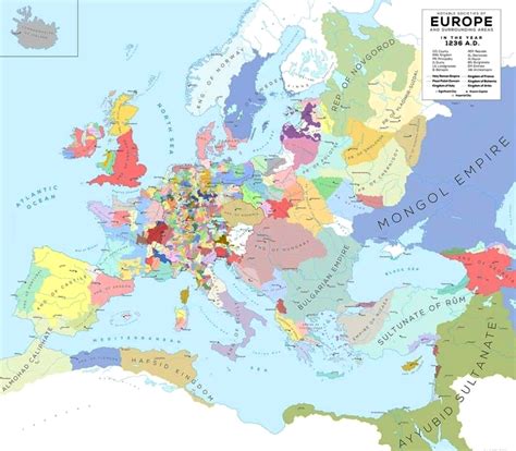 Europe In 1236 Europe Map European History Detailed Map