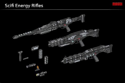 Scifi Energy Rifles 3d Guns Unity Asset Store
