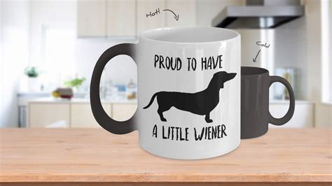 Dachshund Mug Proud To Have A Little Wiener Funny Magical Color