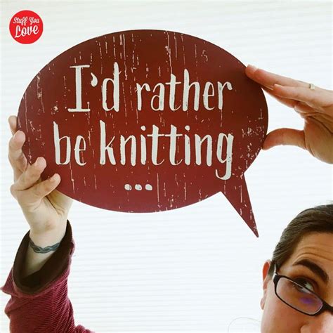 Id Rather Be Knittting Wooden Sign Knitting Inspiration Wooden