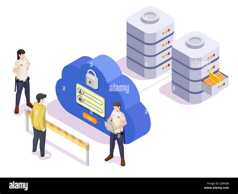 Cloud Service Access Control Isometric 3d Vector Stock Vector Image