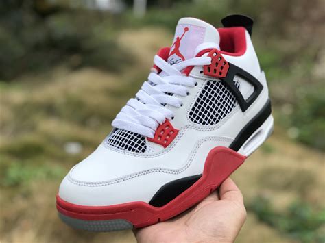 Mens Air Jordan 4 Retro Fire Red Whitevarsity Red Black For Sale